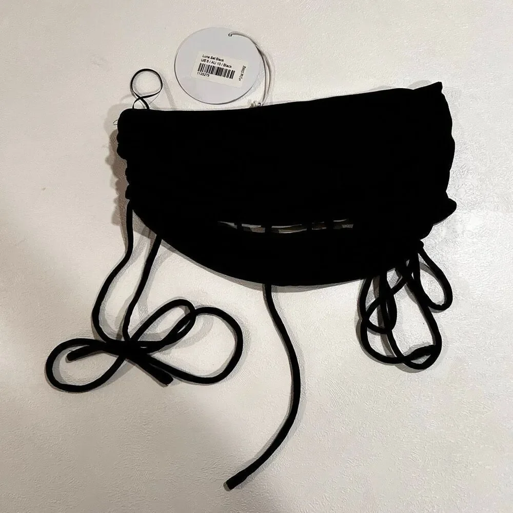 Princess Polly Black Cutout Halter Crop Top Size 6 Y2K Party Clubwear Luna set - Picture 3 of 6